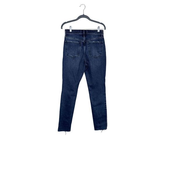 Free People We the Free Stella dark wash distressed button fly skinny jeans size - Picture 4 of 16
